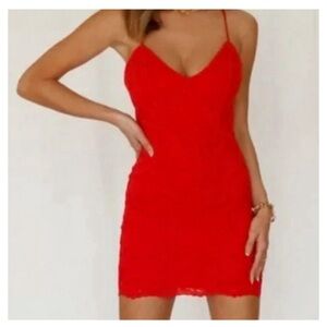 Hello molly red shimmer ruched sleeveless mini dress